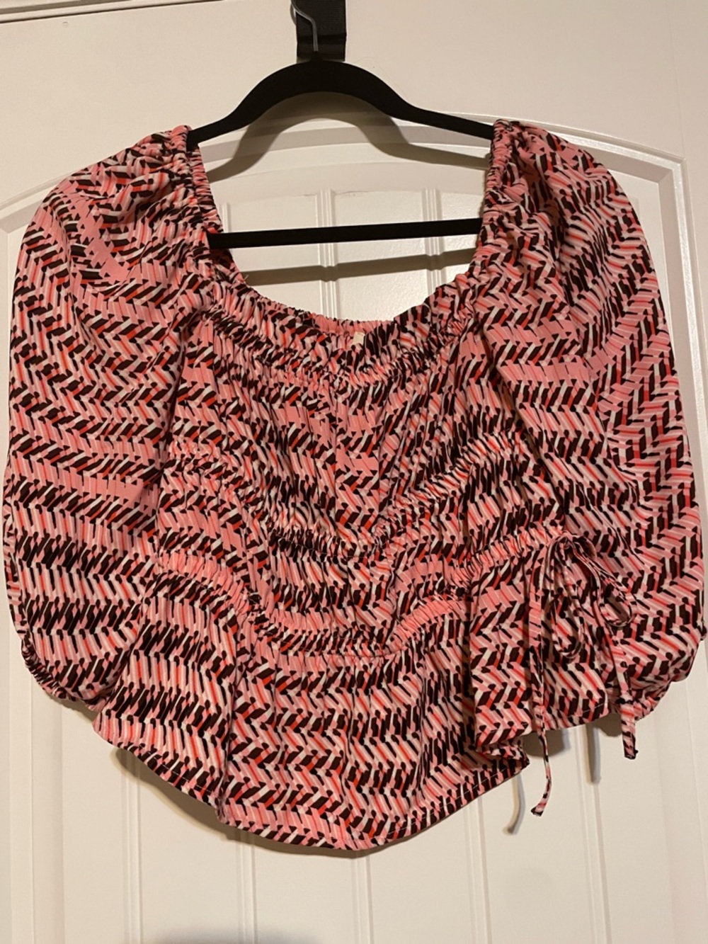 Open Edit Pink Patterned Square-Neck Top - Picture 2 of 6